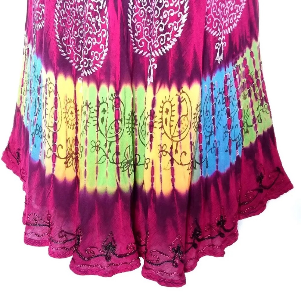 Karma Circle Tie Dye Tunic Top Dress One Size OS Floral Beach Boho Hippie USA - Picture 3 of 7